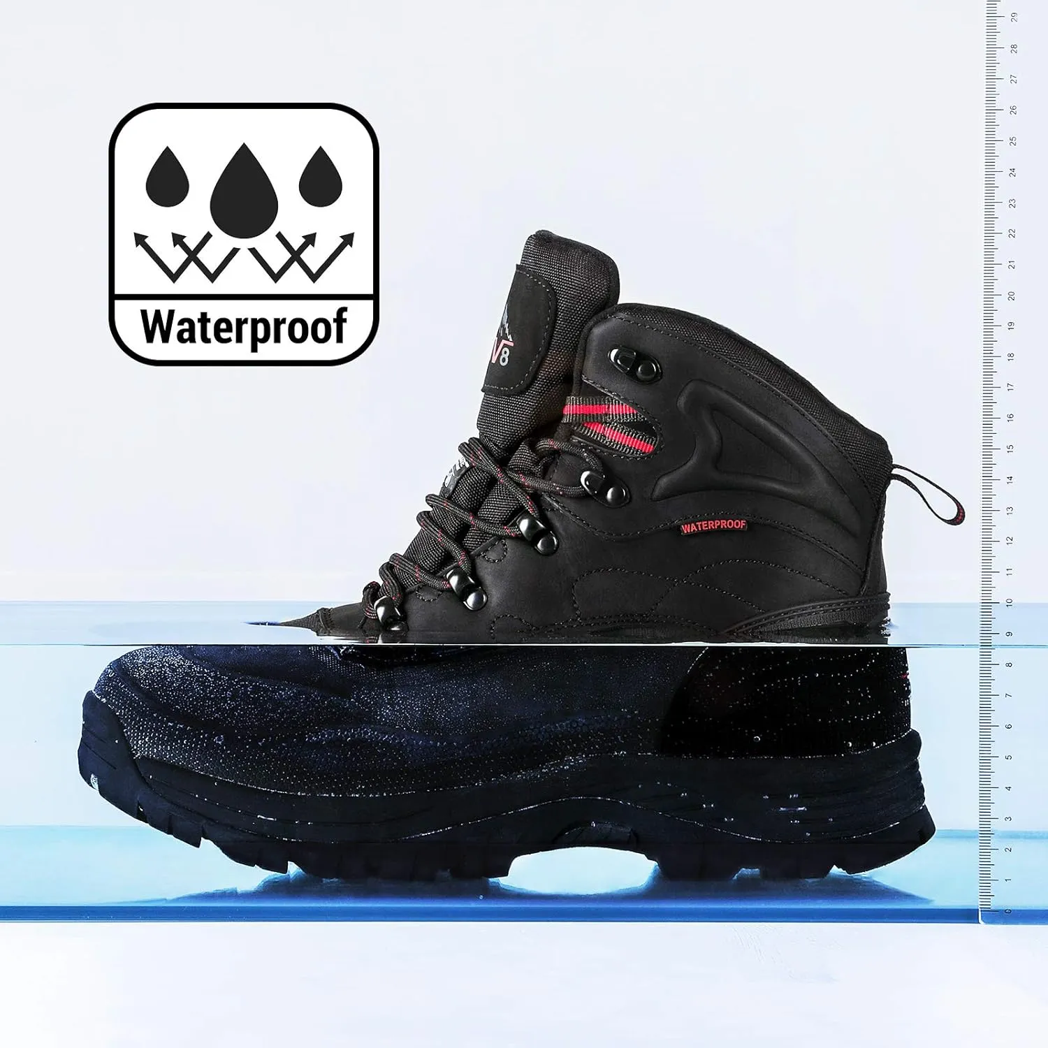 NORTIV 8 Men's Insulated Waterproof Construction Hiking Winter Snow Boots