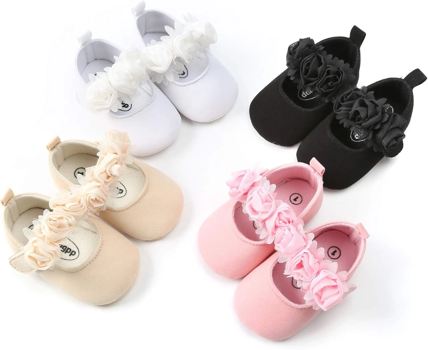 Ohwawadi Infant Baby Girl Shoes Baby Mary Jane Flats Princess Wedding Dress Shoes Crib Shoe for Newborns, Infants, Babies, and Toddlers