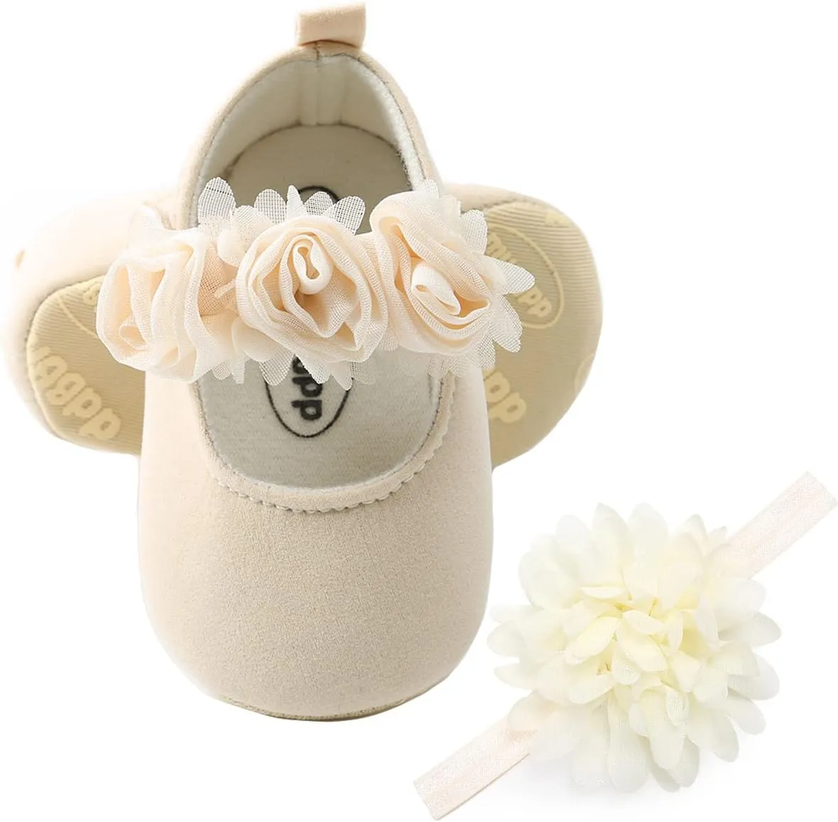 Ohwawadi Infant Baby Girl Shoes Baby Mary Jane Flats Princess Wedding Dress Shoes Crib Shoe for Newborns, Infants, Babies, and Toddlers