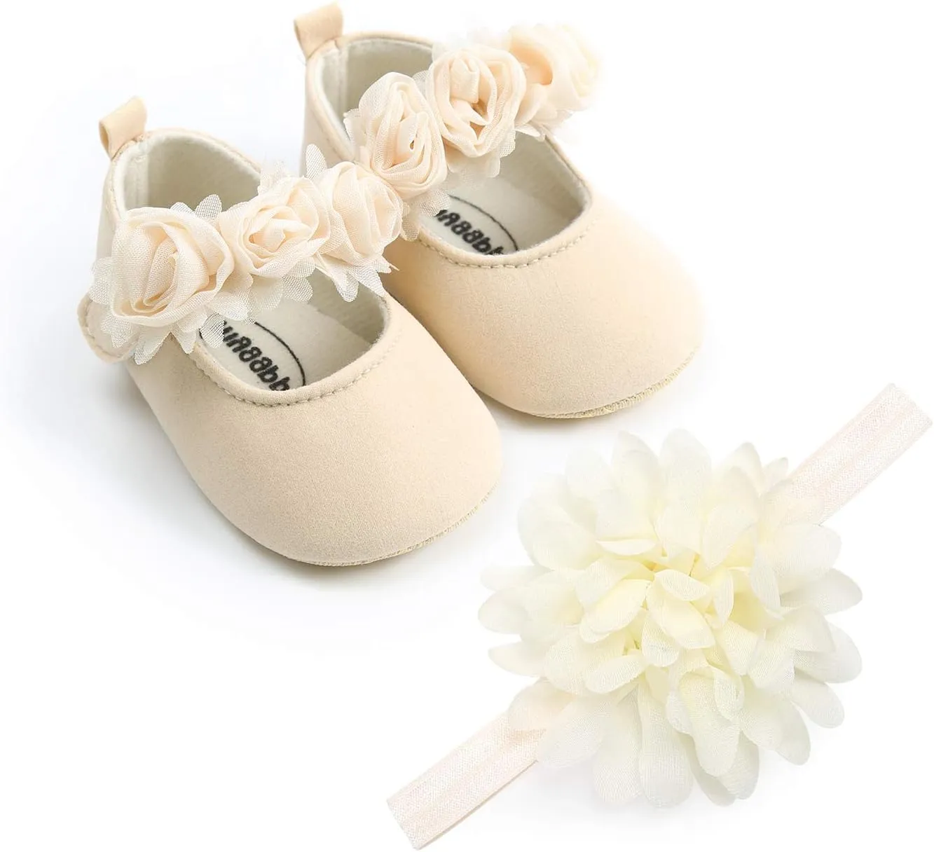 Ohwawadi Infant Baby Girl Shoes Baby Mary Jane Flats Princess Wedding Dress Shoes Crib Shoe for Newborns, Infants, Babies, and Toddlers