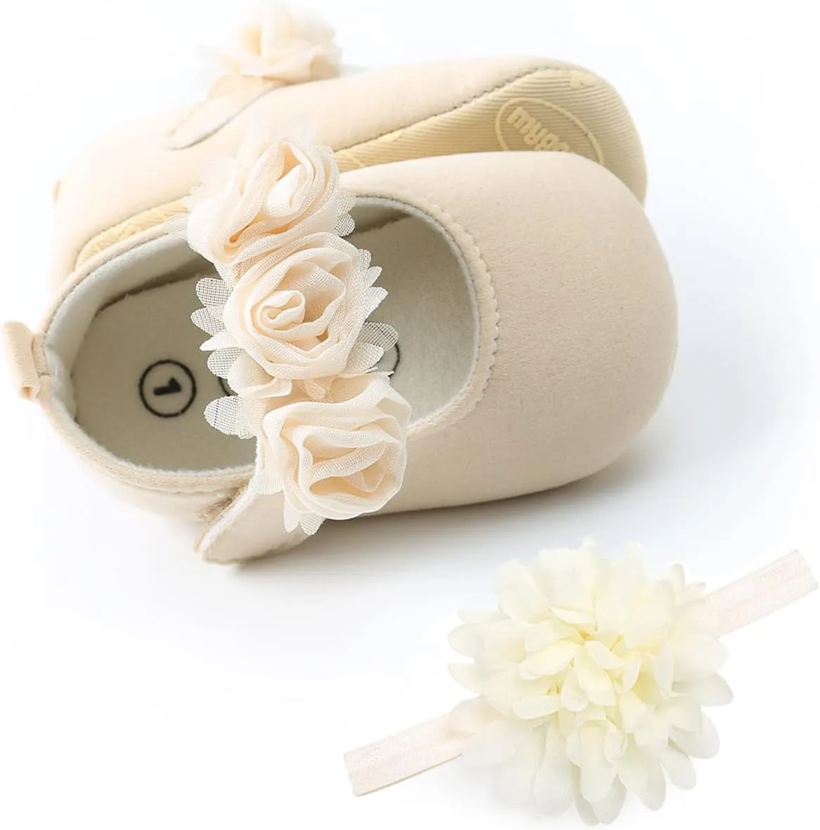 Ohwawadi Infant Baby Girl Shoes Baby Mary Jane Flats Princess Wedding Dress Shoes Crib Shoe for Newborns, Infants, Babies, and Toddlers