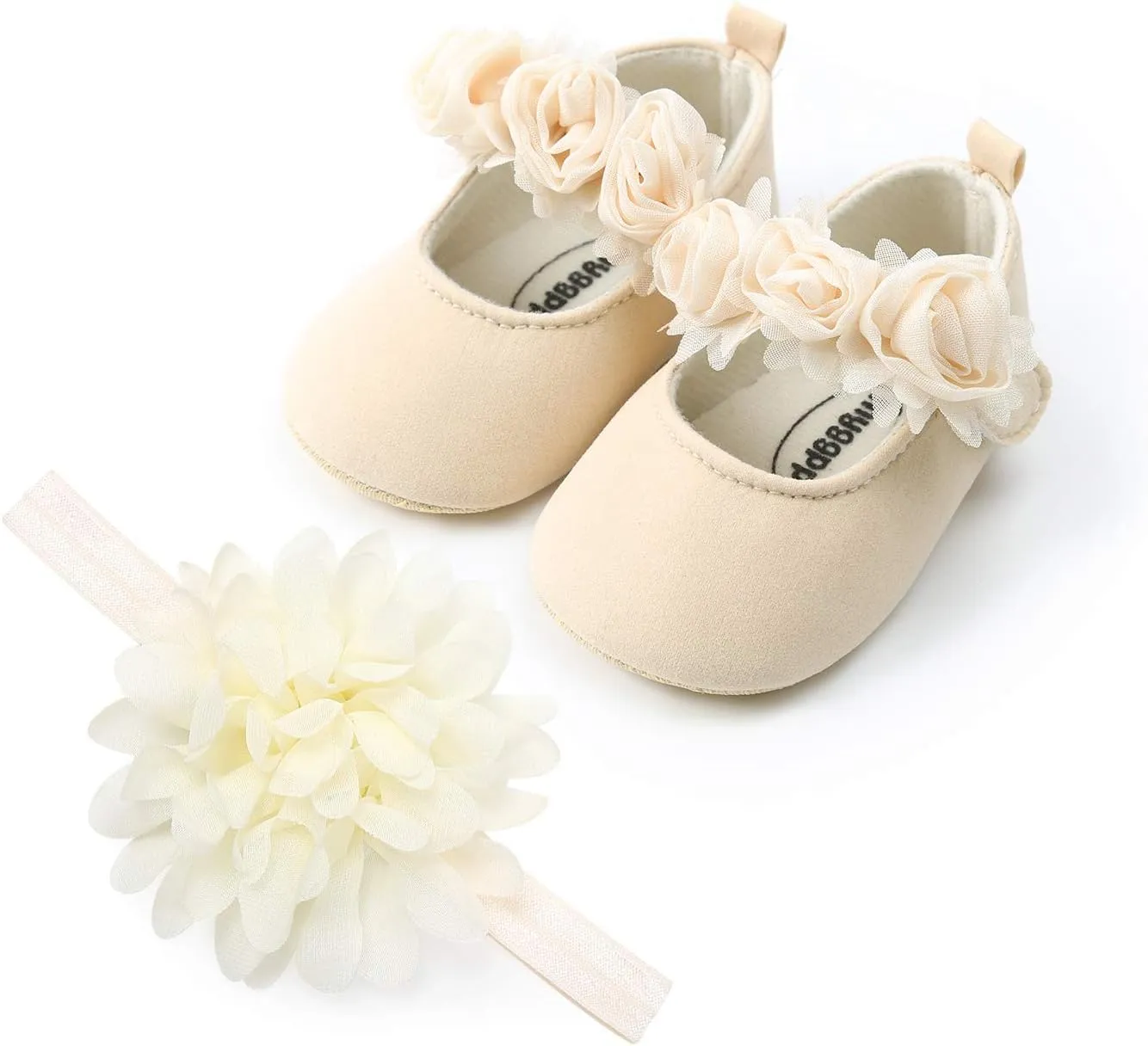 Ohwawadi Infant Baby Girl Shoes Baby Mary Jane Flats Princess Wedding Dress Shoes Crib Shoe for Newborns, Infants, Babies, and Toddlers