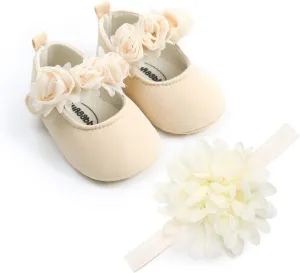 Ohwawadi Infant Baby Girl Shoes Baby Mary Jane Flats Princess Wedding Dress Shoes Crib Shoe for Newborns, Infants, Babies, and Toddlers