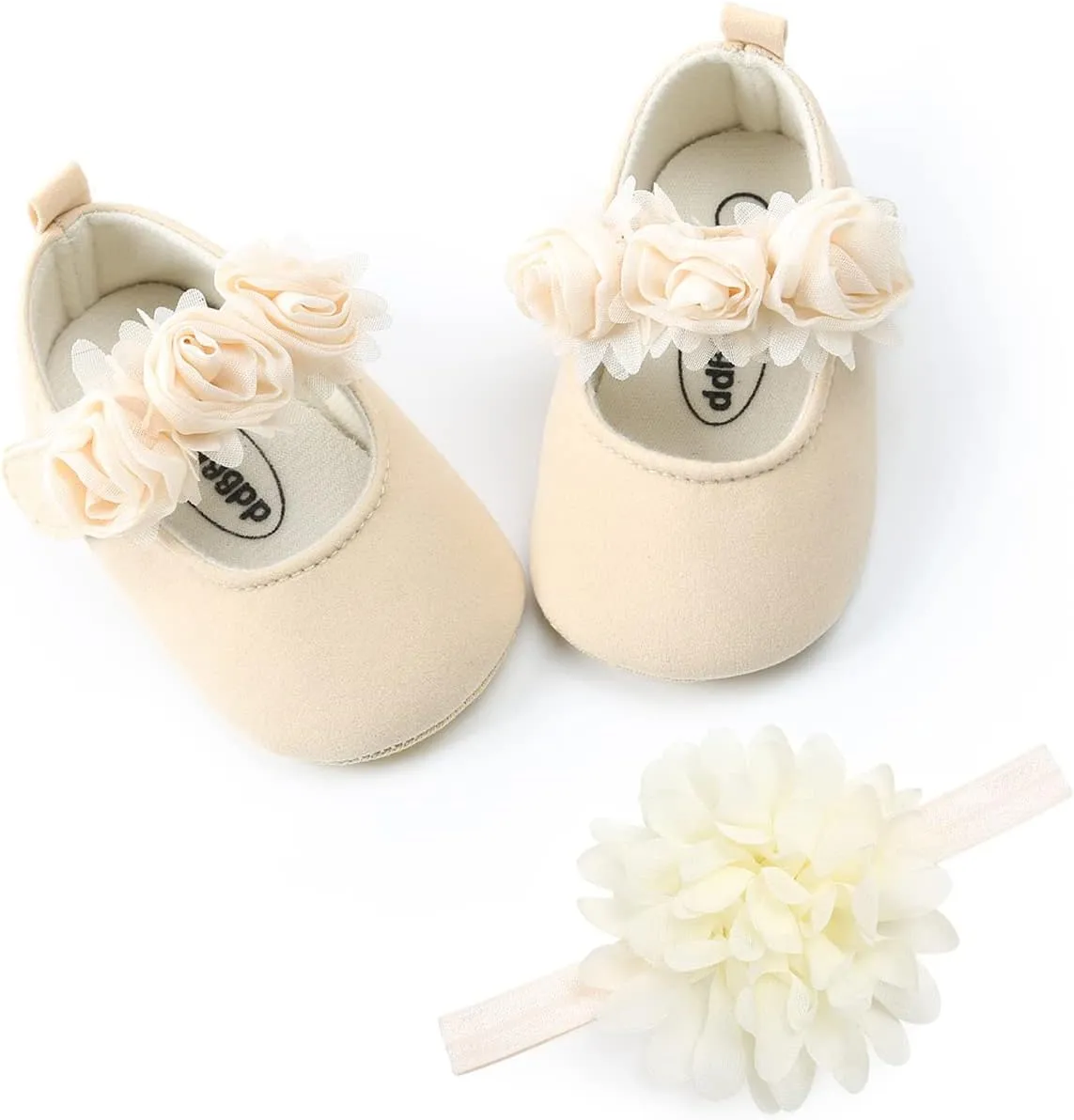 Ohwawadi Infant Baby Girl Shoes Baby Mary Jane Flats Princess Wedding Dress Shoes Crib Shoe for Newborns, Infants, Babies, and Toddlers