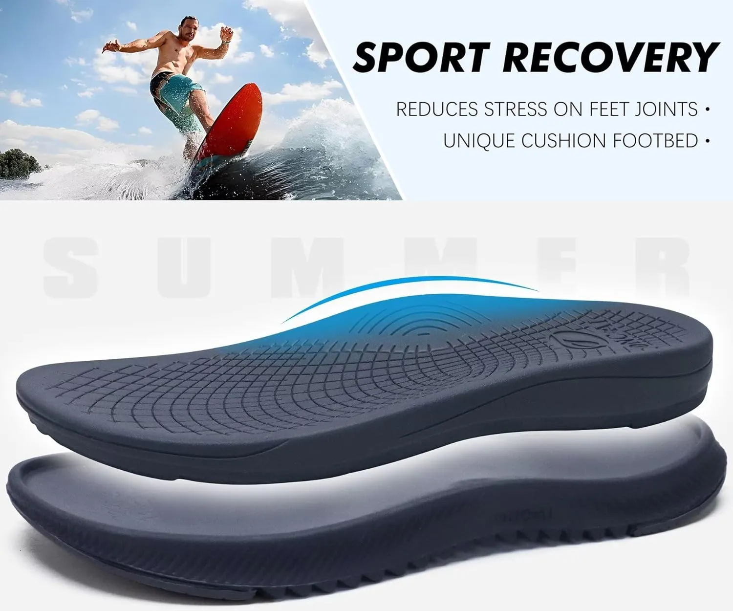 ONCAI Mens Orthopedic Flip Flops Men's Walking Sandals with Arch Support Sport Recovery Sandal for Man size 7-14
