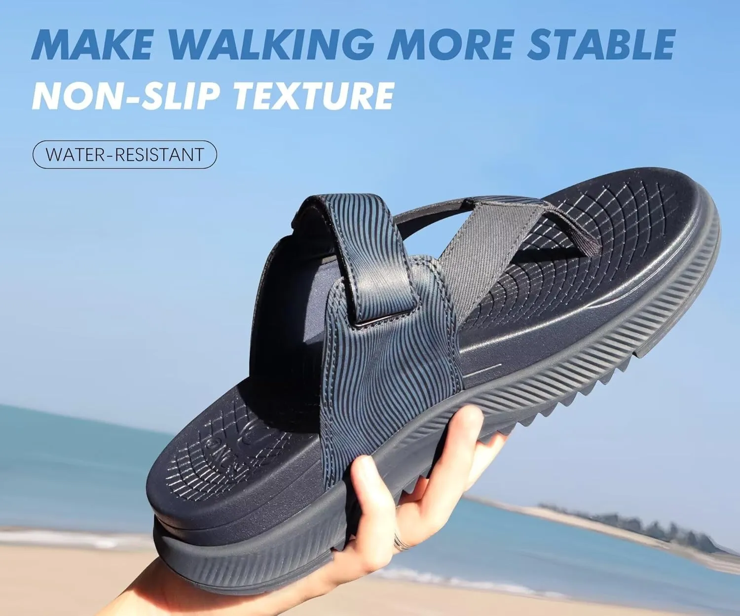 ONCAI Mens Orthopedic Flip Flops Men's Walking Sandals with Arch Support Sport Recovery Sandal for Man size 7-14