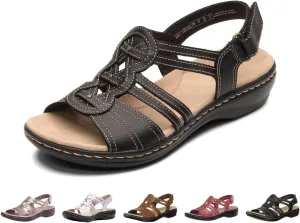 Orthopedic Sandals for Women,Womens Summer Dressy Comfortable Sandals Arch Support Wedge Sandal 2025 Non Slip Sandal