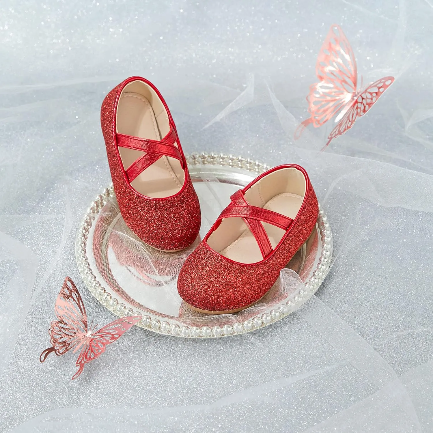 Otter MOMO Toddler Little Girls Party Dress Princess Shoes Slip On Mary Jane Ballerina Flats Shoes