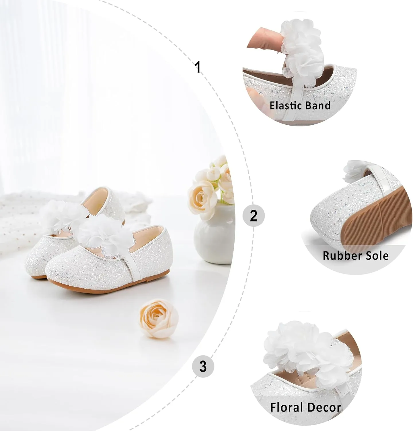 Otter MOMO Toddler Little Girls Party Dress Princess Shoes Slip On Mary Jane Ballerina Flats Shoes