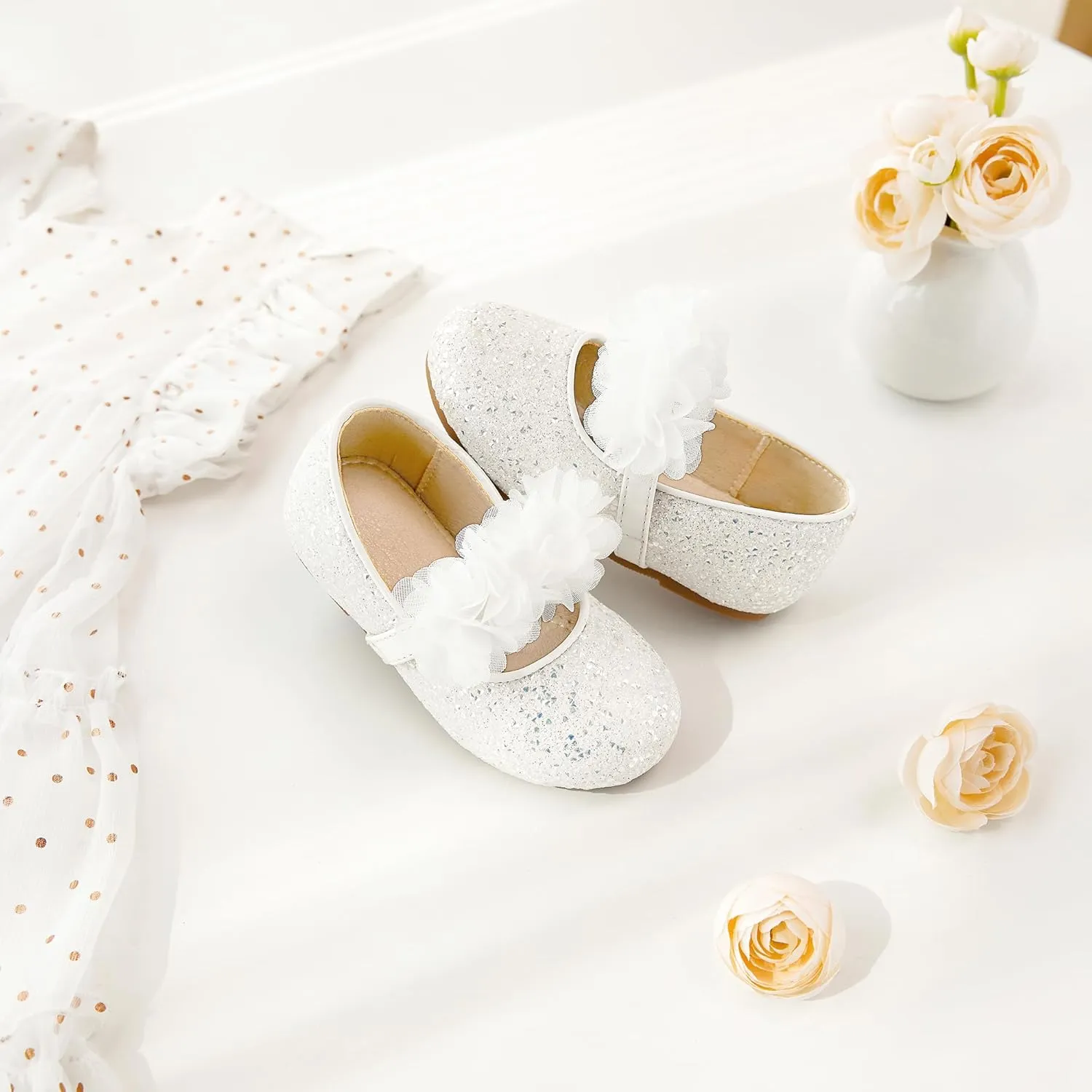 Otter MOMO Toddler Little Girls Party Dress Princess Shoes Slip On Mary Jane Ballerina Flats Shoes