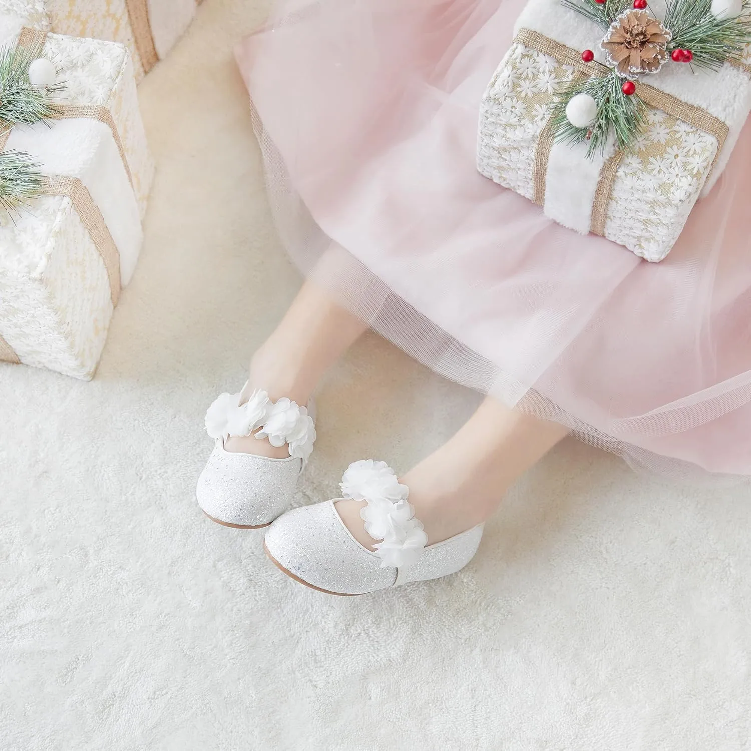 Otter MOMO Toddler Little Girls Party Dress Princess Shoes Slip On Mary Jane Ballerina Flats Shoes