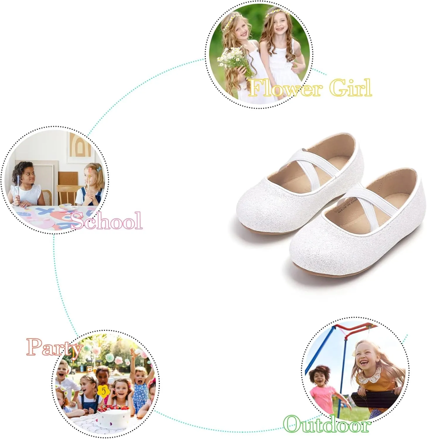 Otter MOMO Toddler Little Girls Party Dress Princess Shoes Slip On Mary Jane Ballerina Flats Shoes