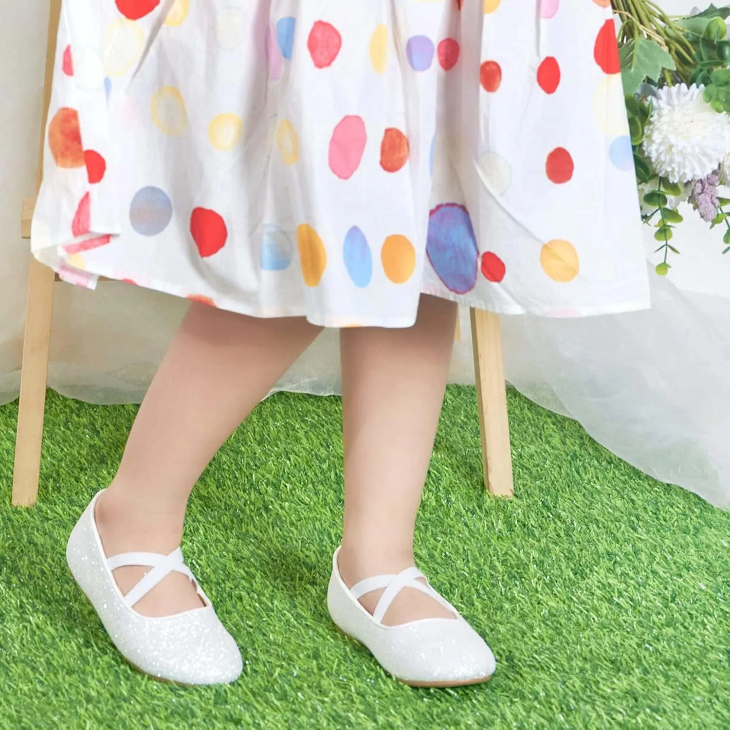 Otter MOMO Toddler Little Girls Party Dress Princess Shoes Slip On Mary Jane Ballerina Flats Shoes