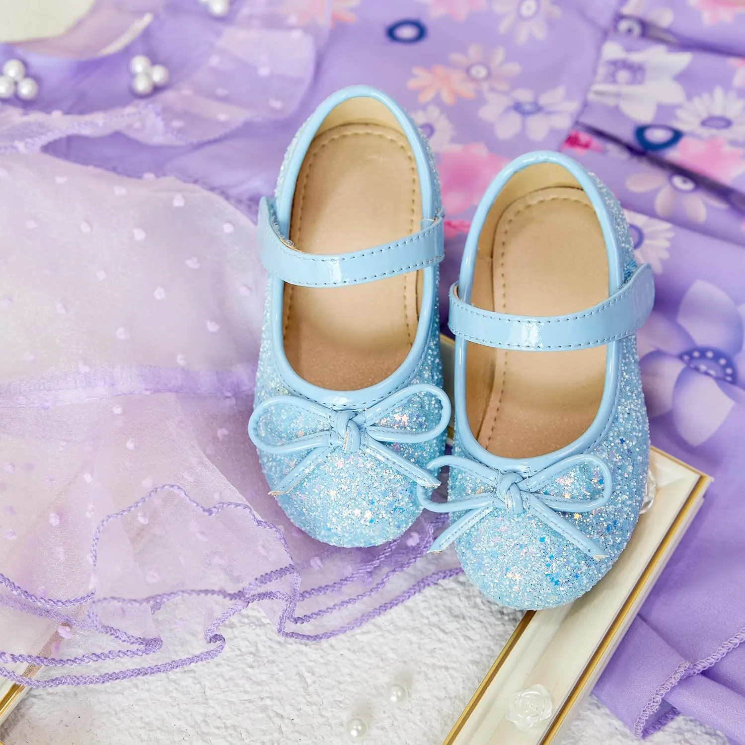 Otter MOMO Toddler/Little Girls Mary Jane Ballerina Flats Shoes Slip-on School Party Dress Shoes