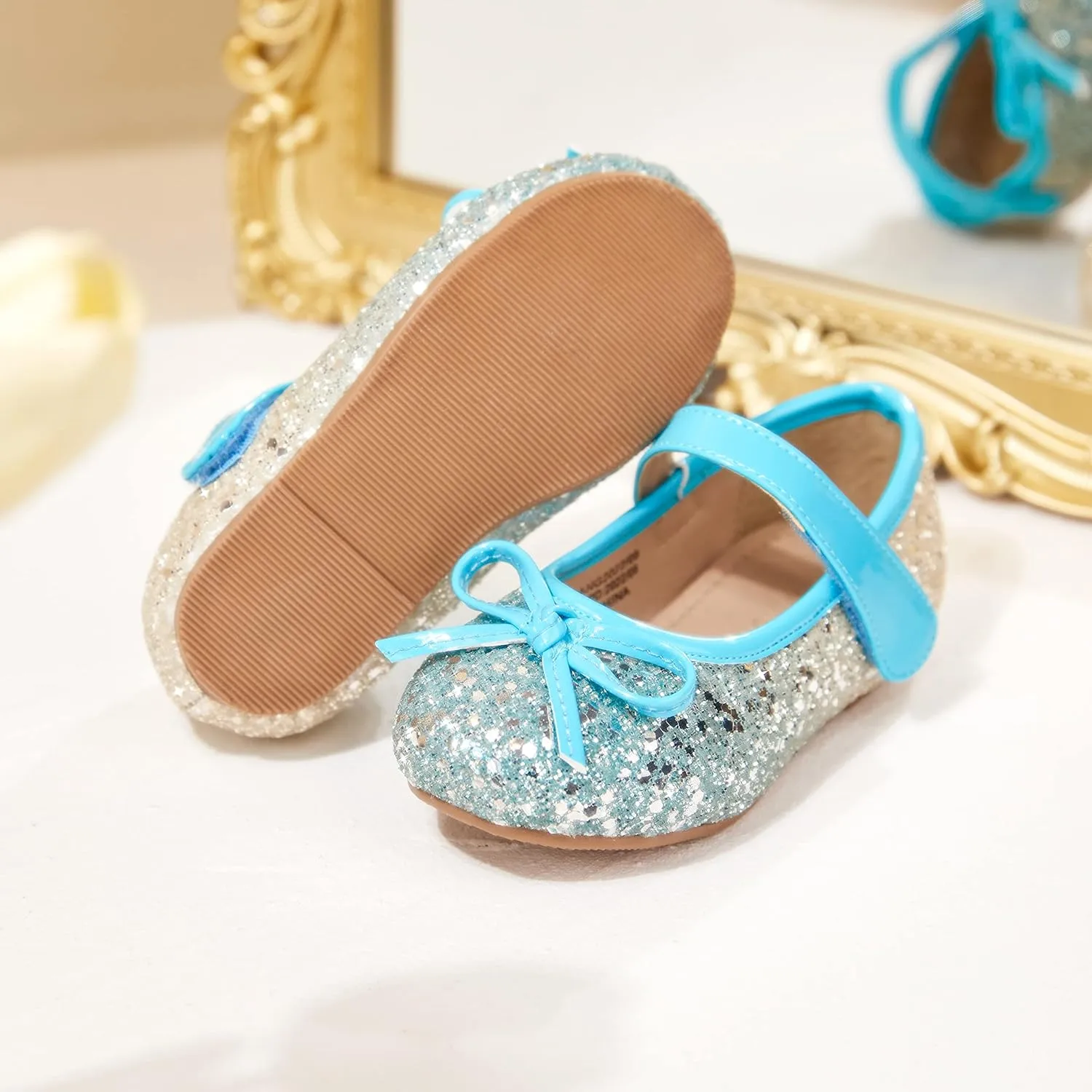 Otter MOMO Toddler/Little Girls Mary Jane Ballerina Flats Shoes Slip-on School Party Dress Shoes