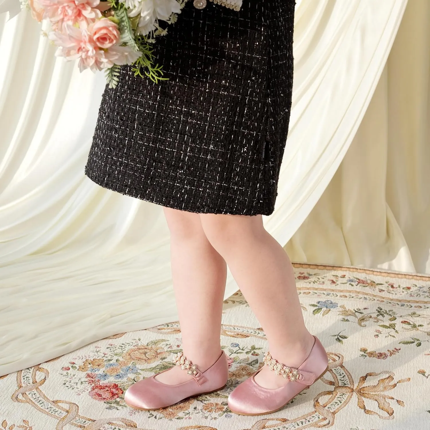 Otter MOMO Toddler/Little Girls Mary Jane Ballerina Flats Shoes Slip-on School Party Dress Shoes