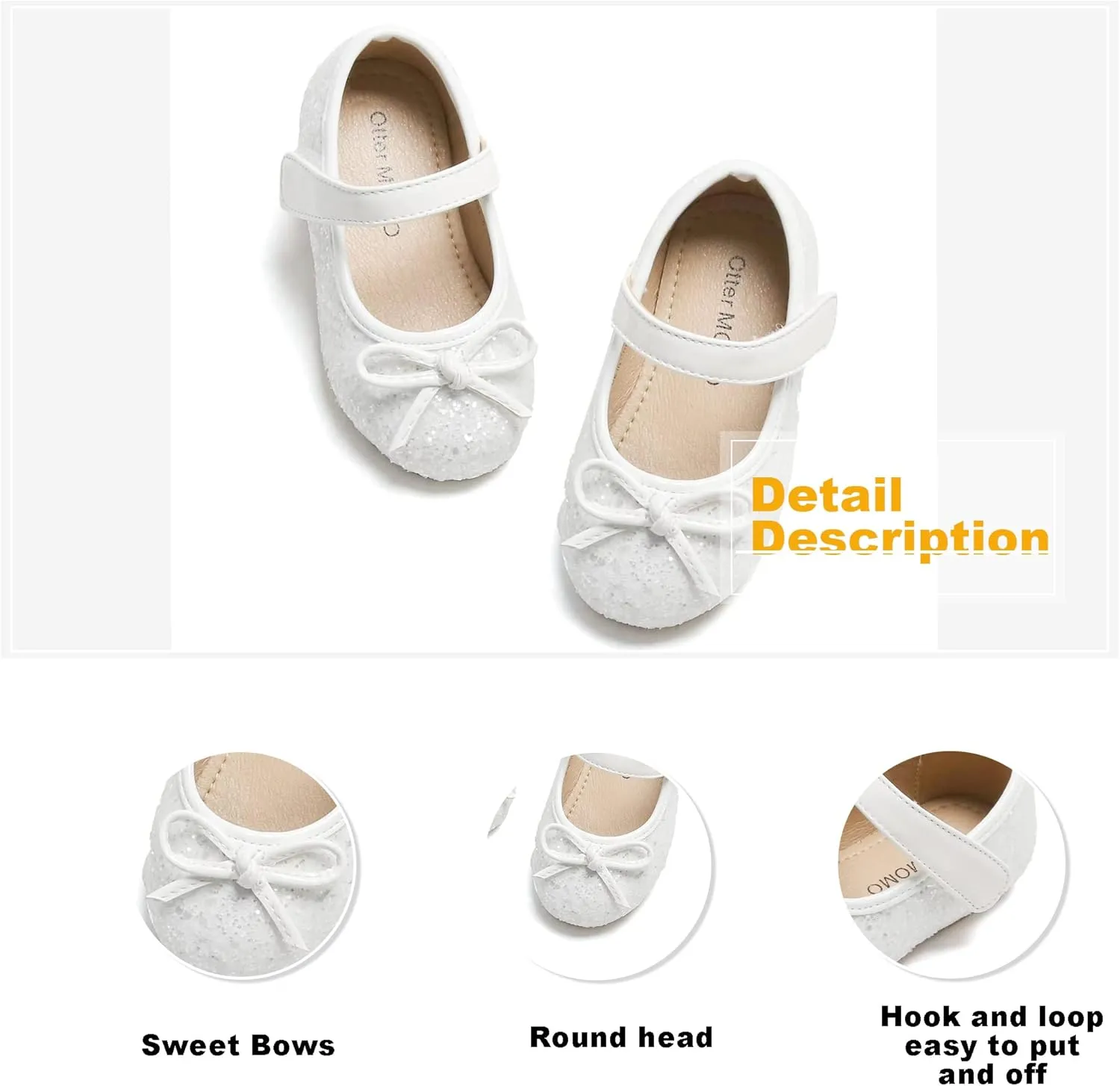 Otter MOMO Toddler/Little Girls Mary Jane Ballerina Flats Shoes Slip-on School Party Dress Shoes