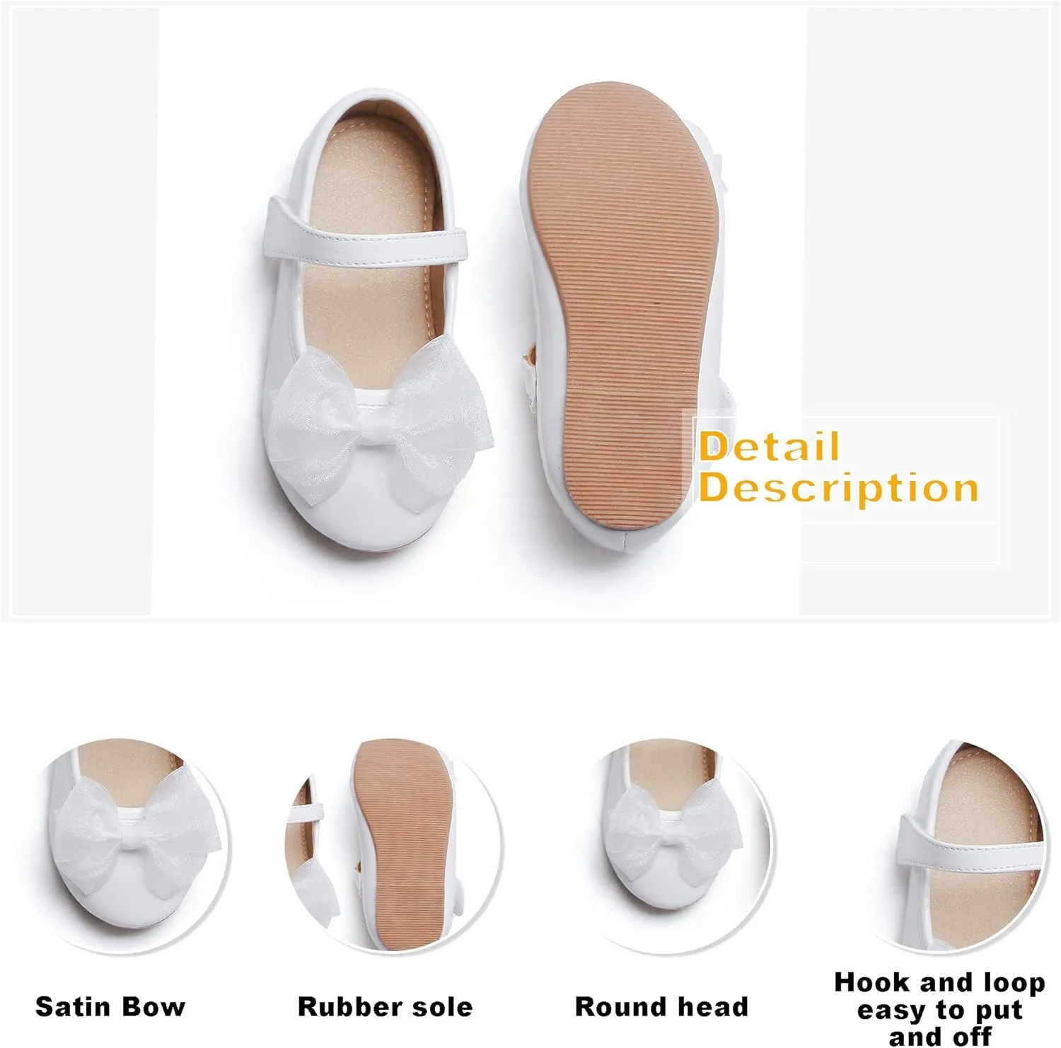 Otter MOMO Toddler/Little Girls Mary Jane Ballerina Flats Shoes Slip-on School Party Dress Shoes