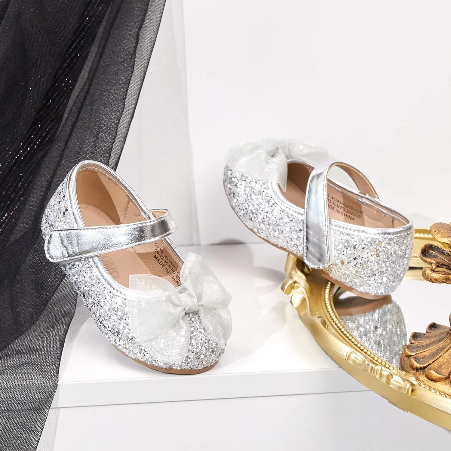Otter MOMO Toddler/Little Girls Mary Jane Ballerina Flats Shoes Slip-on School Party Dress Shoes