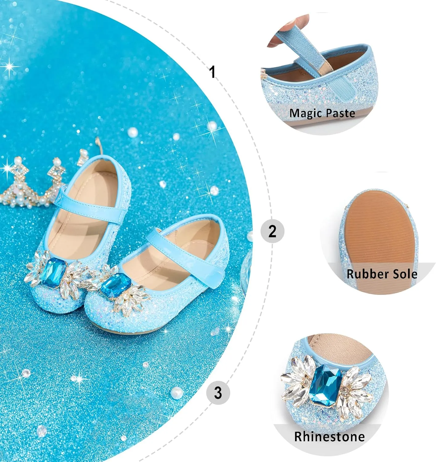 Otter MOMO Toddler/Little Girls Mary Jane Ballerina Flats Shoes Slip-on School Party Dress Shoes