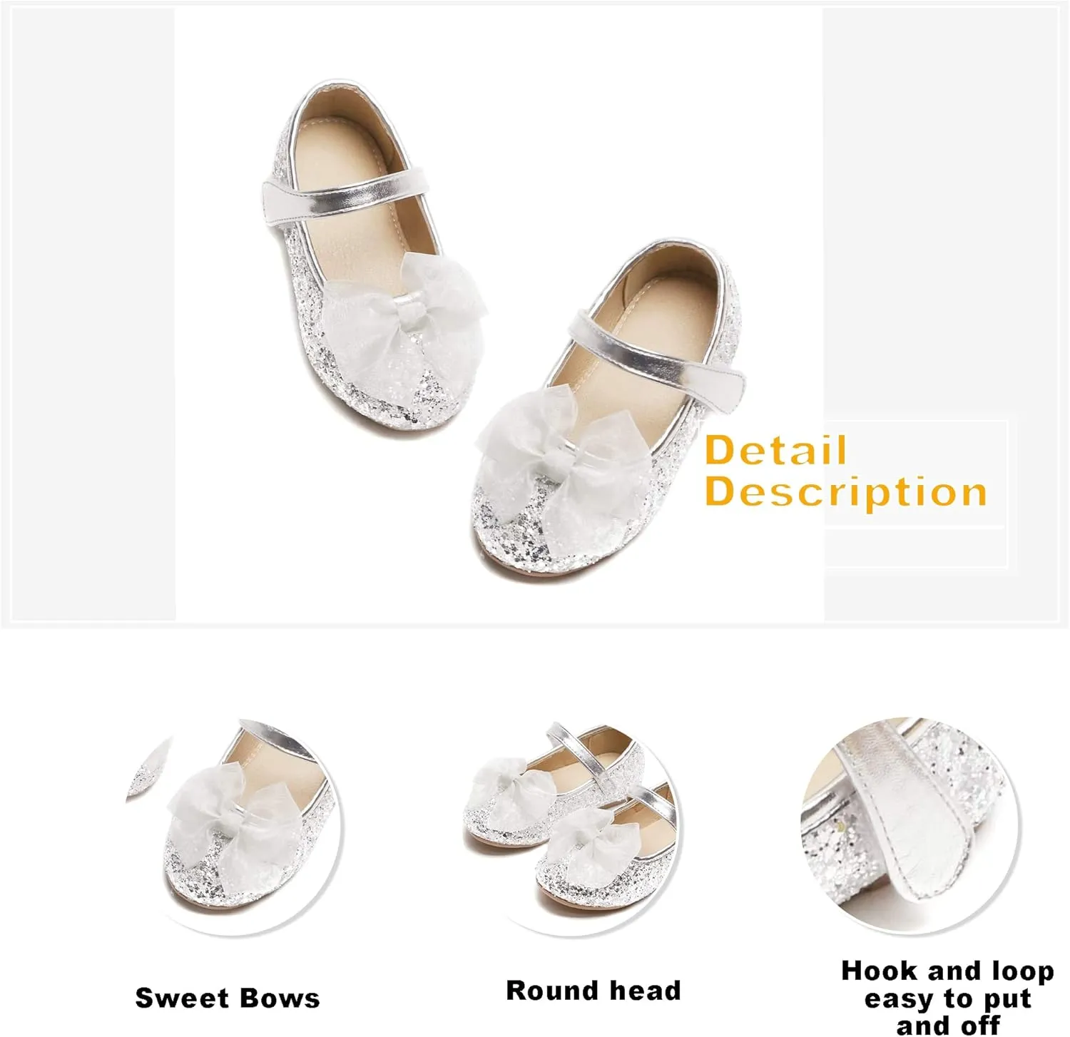 Otter MOMO Toddler/Little Girls Mary Jane Ballerina Flats Shoes Slip-on School Party Dress Shoes
