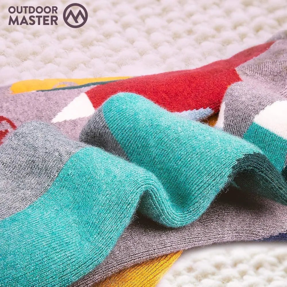 OutdoorMaster Kids Ski Socks - Merino Wool Blend, Over the Calf Design