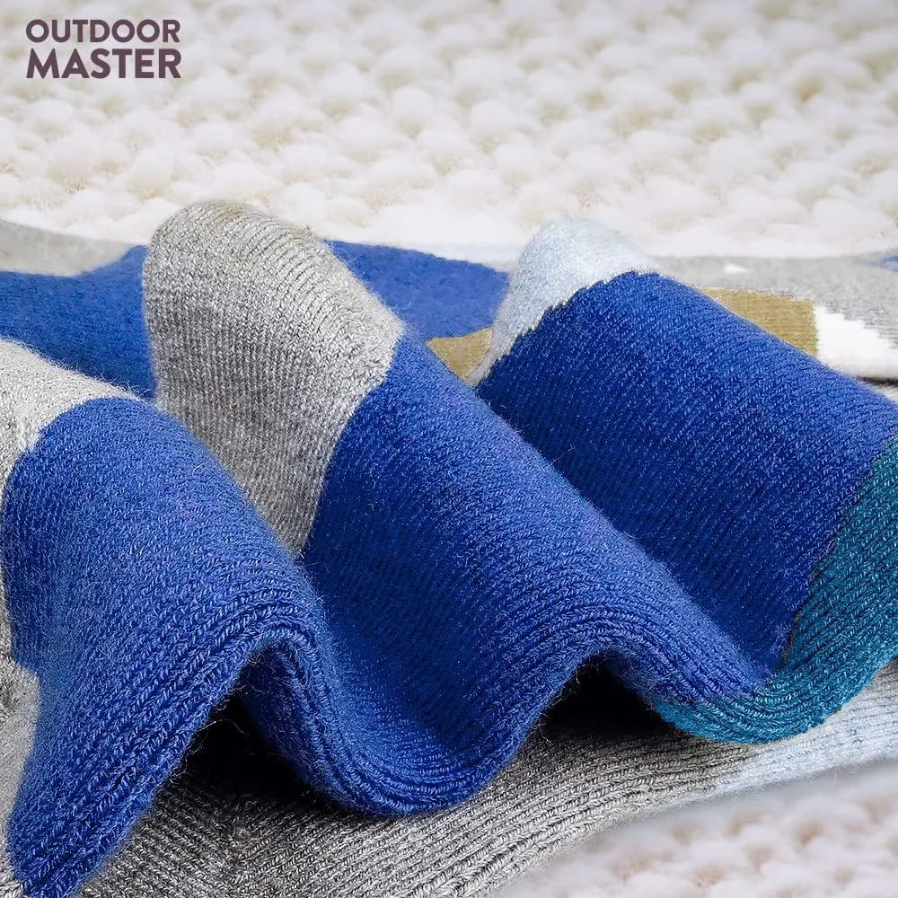 OutdoorMaster Kids Ski Socks - Merino Wool Blend, Over the Calf Design