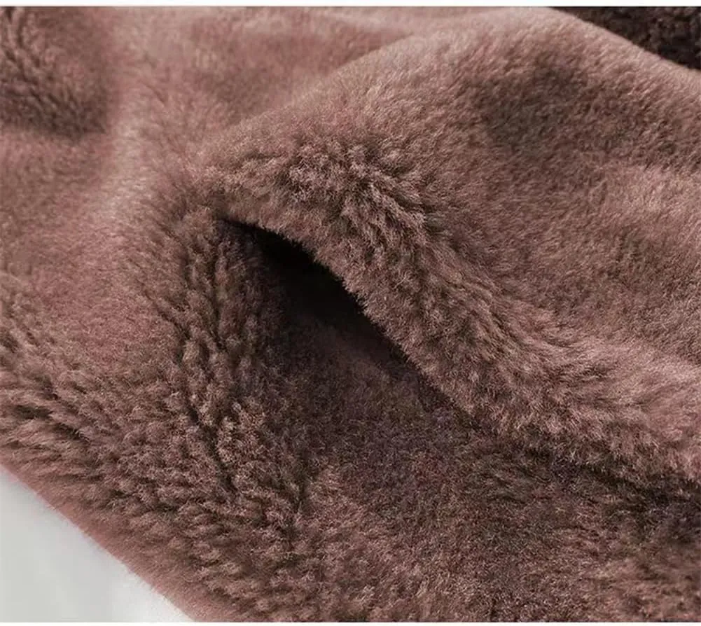 Padded Coat Stand-collar Double-faced Fleece Jacket，Winter Fashion Solid Open Front Faux Fur Coat，Warm and cozy