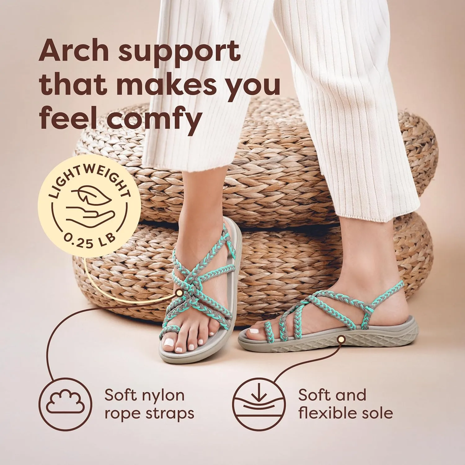 Plaka Explore Walking and Hiking Sandals for Women | Comfortable Summer Sandal with Arch Support | Waterproof Comfy Sandals for Travel, Beach or Poolside