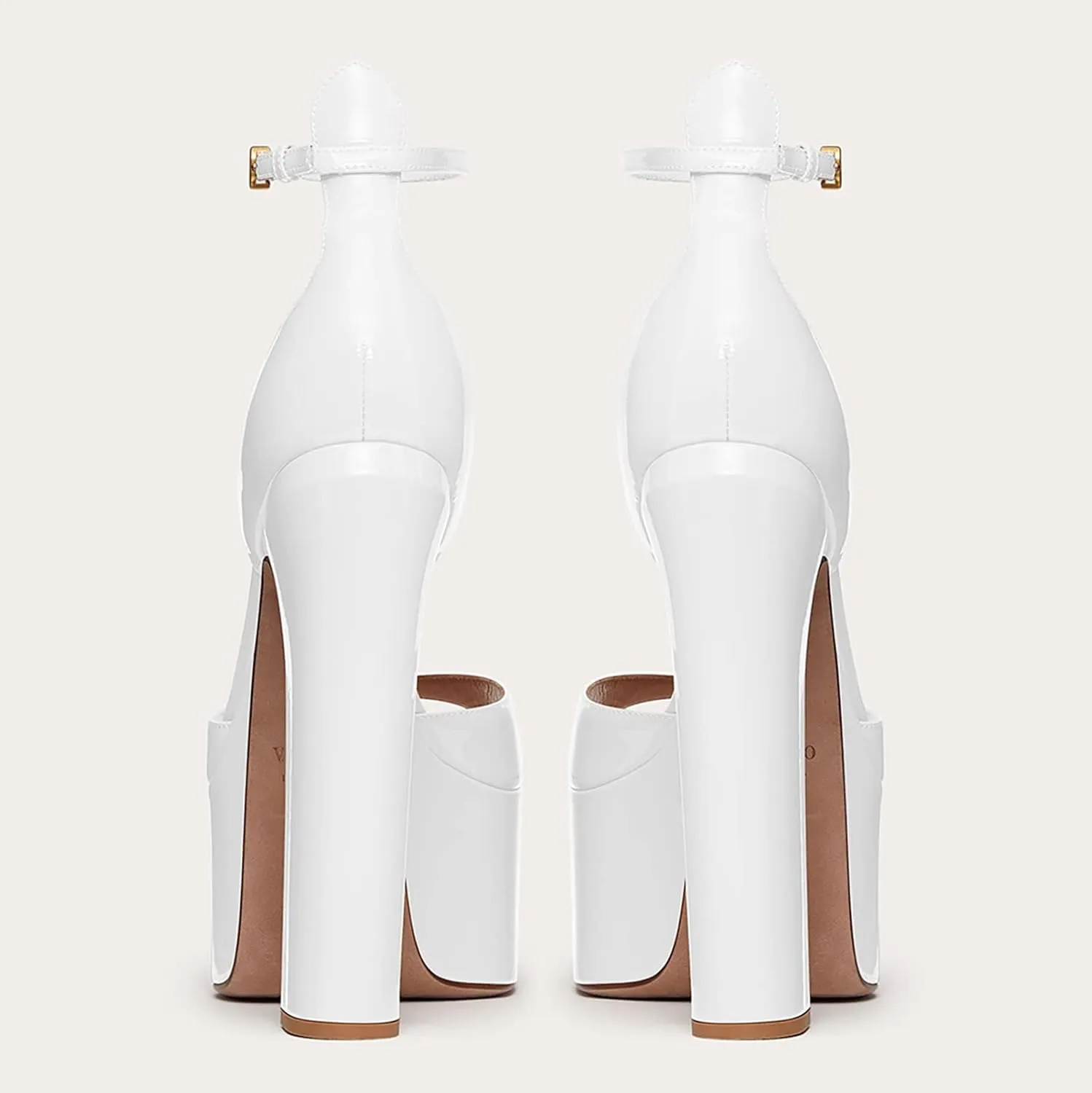 Platform Heels for Women 5.9IN High Heels Open Toe Pumps Buckle Solid Color Chunky Heels Platform Heel Sandals Ankle Strap Womens Party Pumps Wedding Shoes