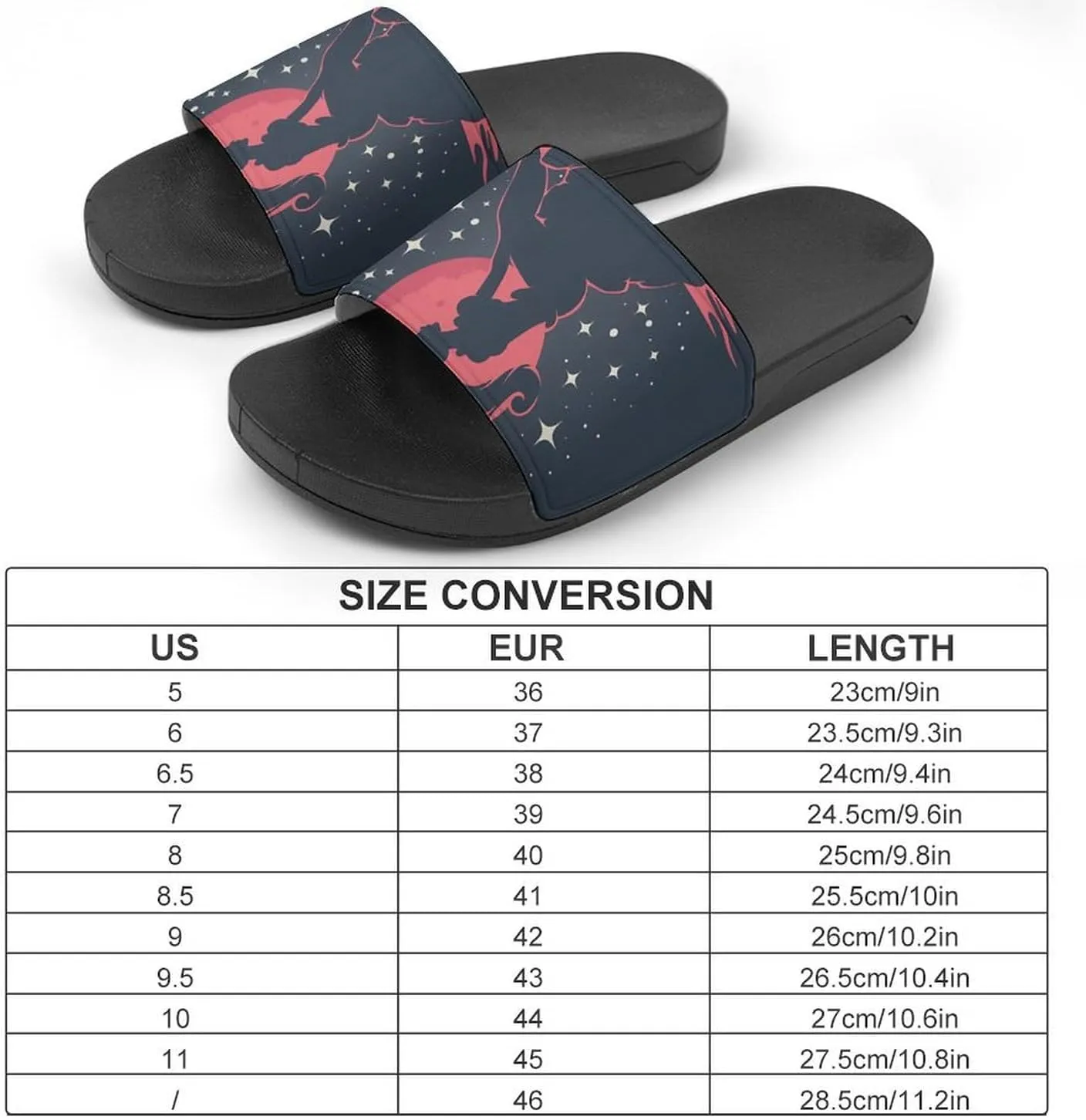 Princess Mermaid at Sunset PVC Home Slippers Beach Shower Sandals Summer Non-Slip Outdoor Shoes for Men Women