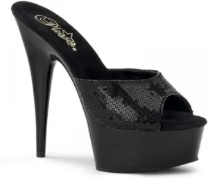PROMI High heels 15cm fashion sandals sandals drag thick bottom black high heeled model runway shoes banquet shoes