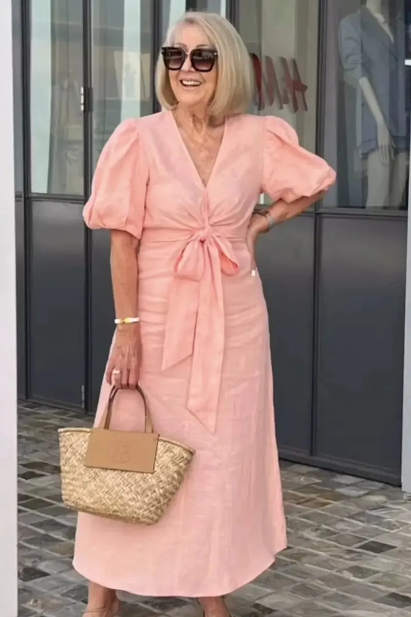 Puff Sleeve Midi Dress | Feminine | Timeless Elegance