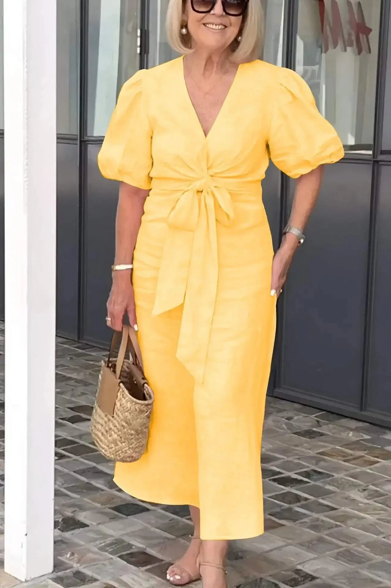 Puff Sleeve Midi Dress | Feminine | Timeless Elegance