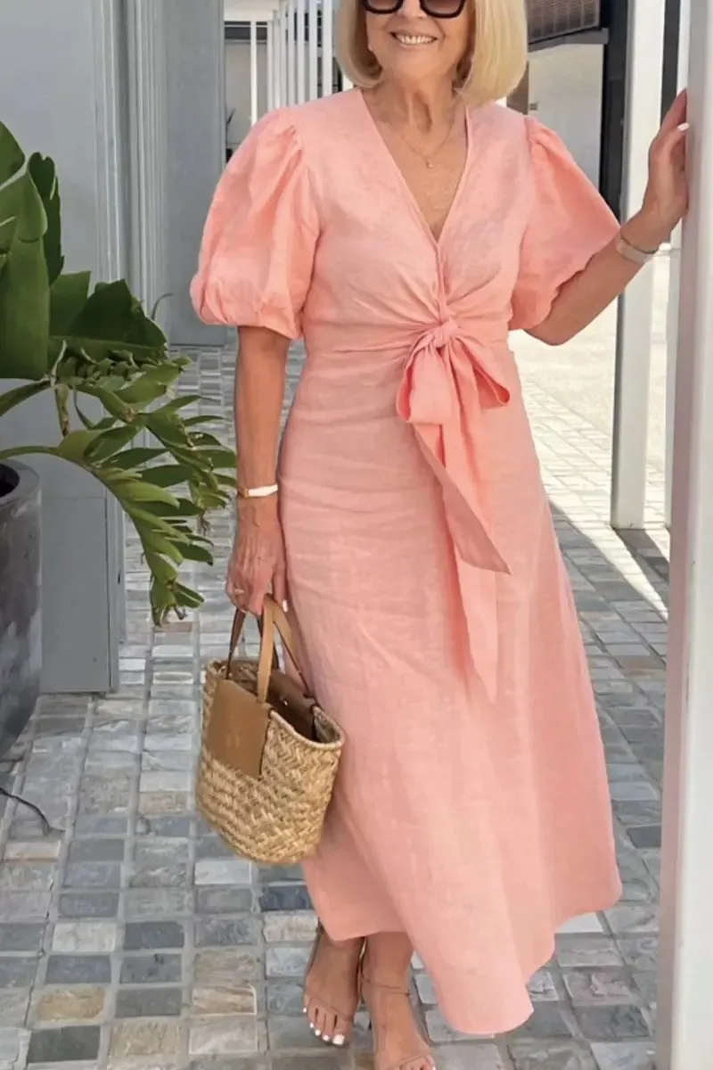 Puff Sleeve Midi Dress | Feminine | Timeless Elegance