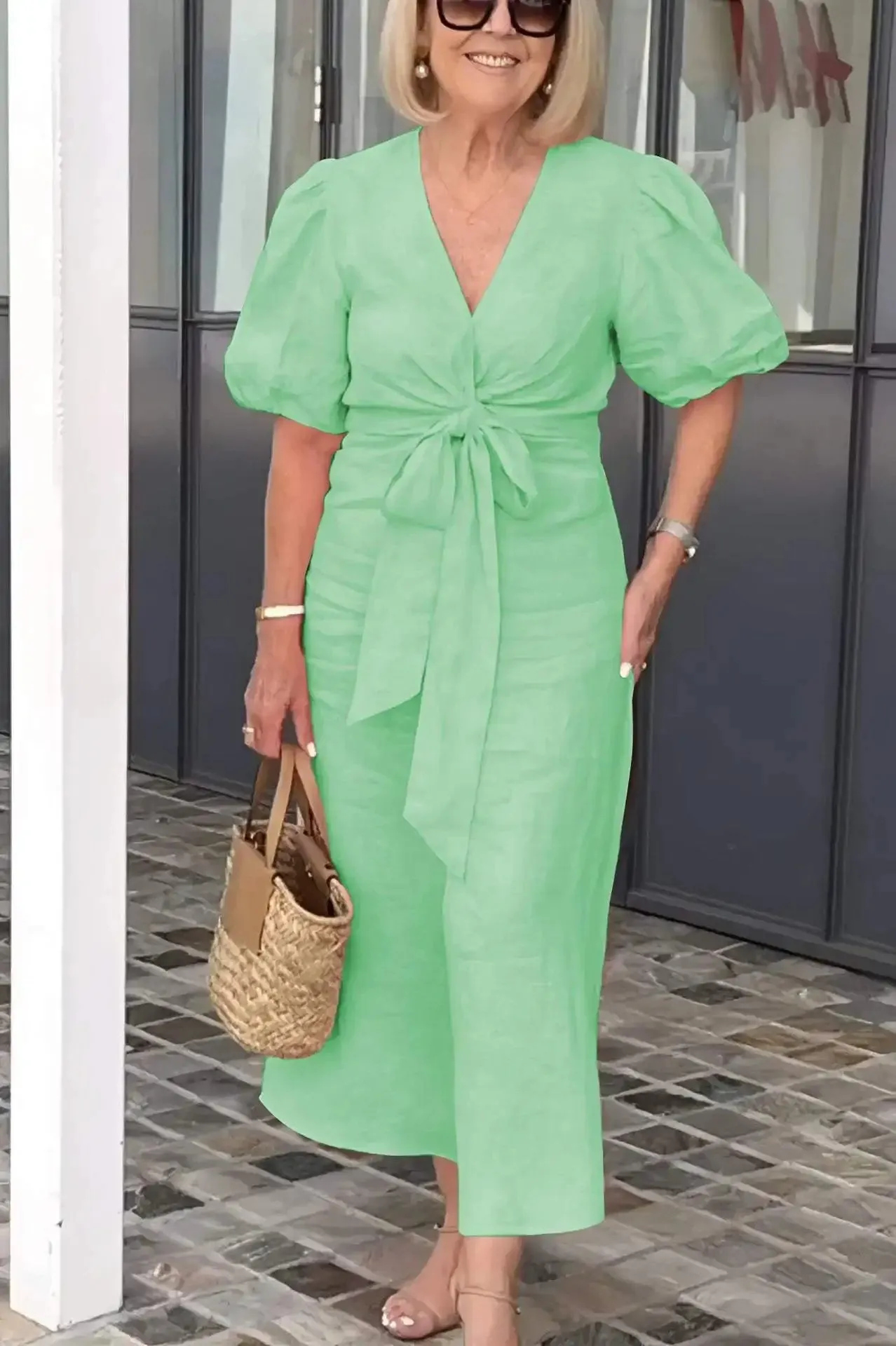Puff Sleeve Midi Dress | Feminine | Timeless Elegance