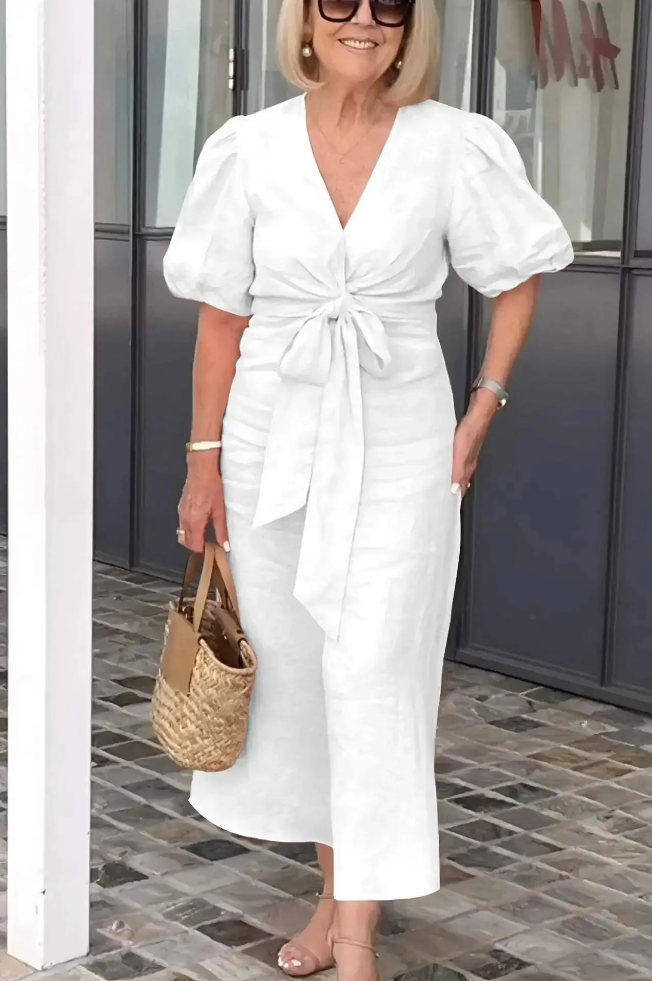 Puff Sleeve Midi Dress | Feminine | Timeless Elegance