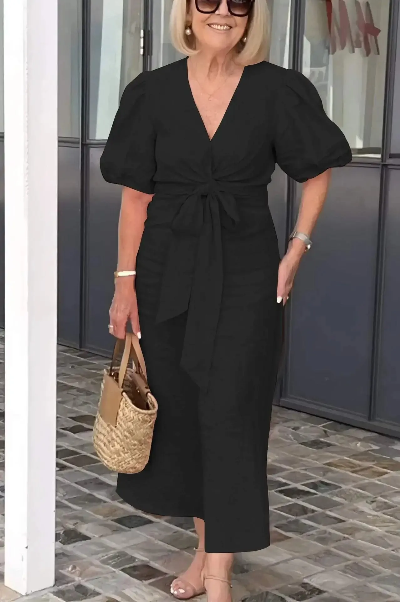 Puff Sleeve Midi Dress | Feminine | Timeless Elegance