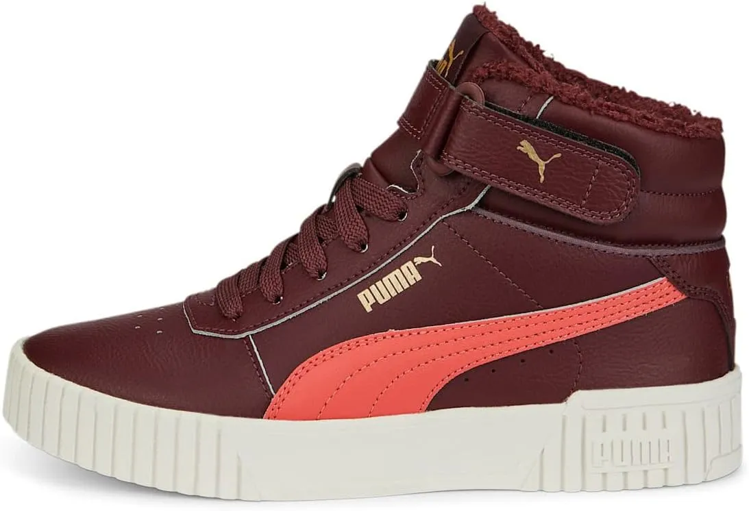 Puma - Kids Carina 2.0 Mid WTR Shoes, Size: 6 M US Big Kid, Color: Aubergine/Salmon/Puma Team Gold