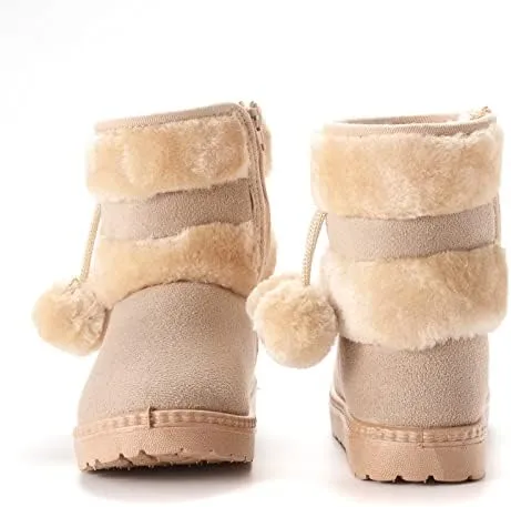 QIETION Girls Boys Warm Winter Boots Kids Outdoor Snow Boots((Infant/Toddler/Little Kid)