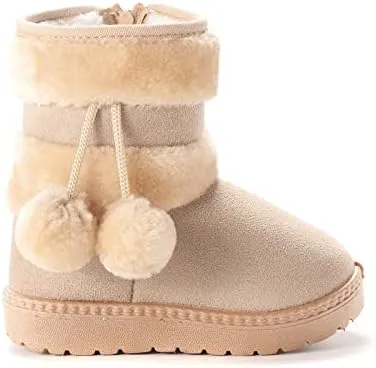 QIETION Girls Boys Warm Winter Boots Kids Outdoor Snow Boots((Infant/Toddler/Little Kid)