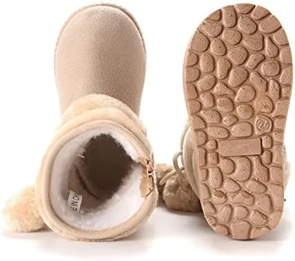 QIETION Girls Boys Warm Winter Boots Kids Outdoor Snow Boots((Infant/Toddler/Little Kid)