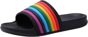 Rainbow Sport Sandal Slide for Women for Men Pride Month LGBTQ  Parades Queer Party Cute Y2k Kawaii Aesthetic Sandals Shower Slippers Flats Indoor Outdoor Beach Travel Pool