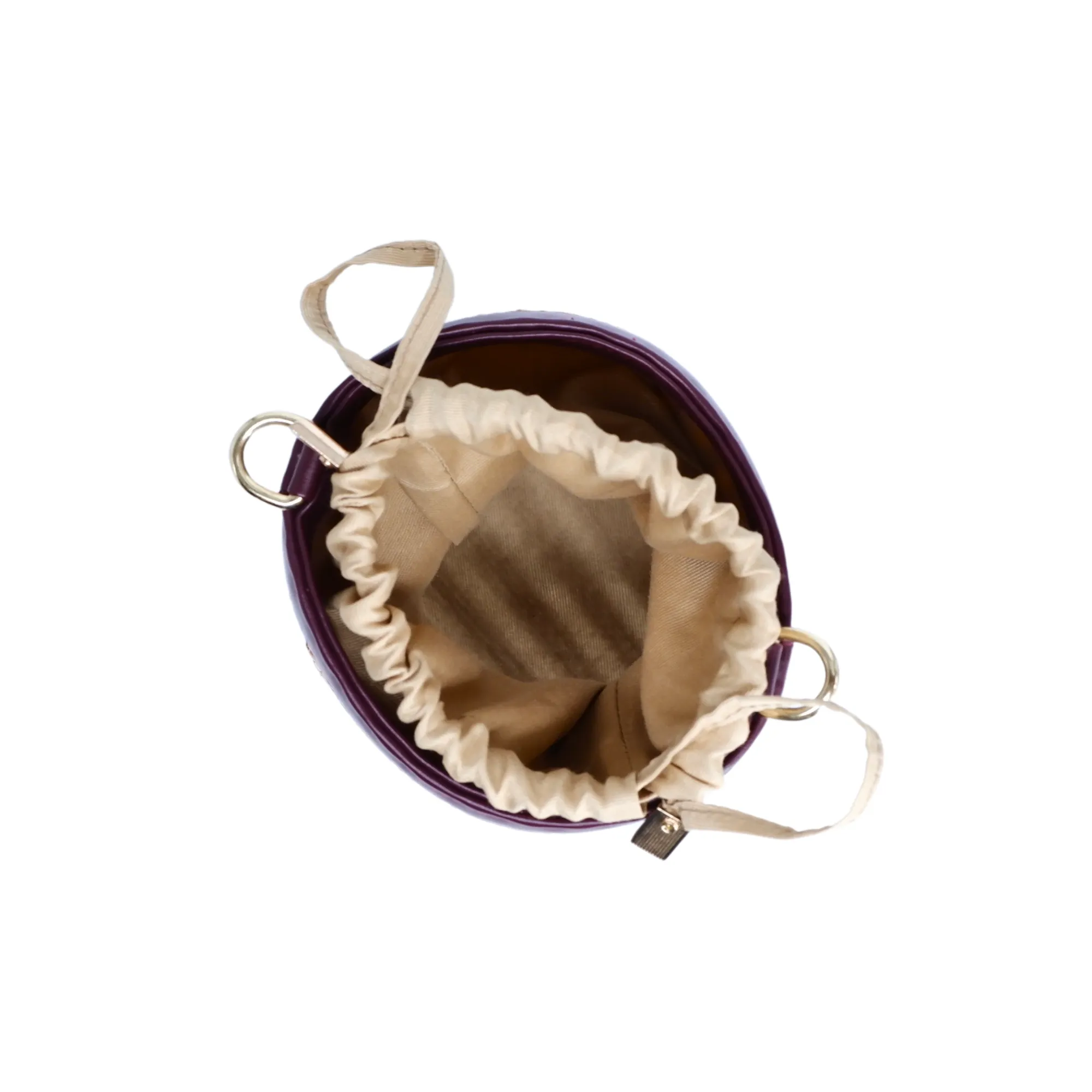 Rattan Weave Bucket Bag - Vintage Merlot