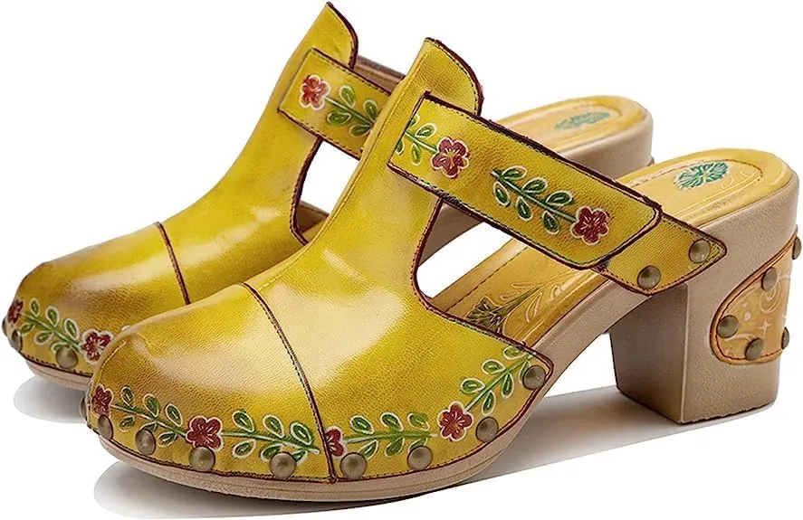 Riutiru Women's Handmade Vintage Ethnic Style Lambskin Sandals and Slippers - Fashion and lightweight Suitable for Any Occasion