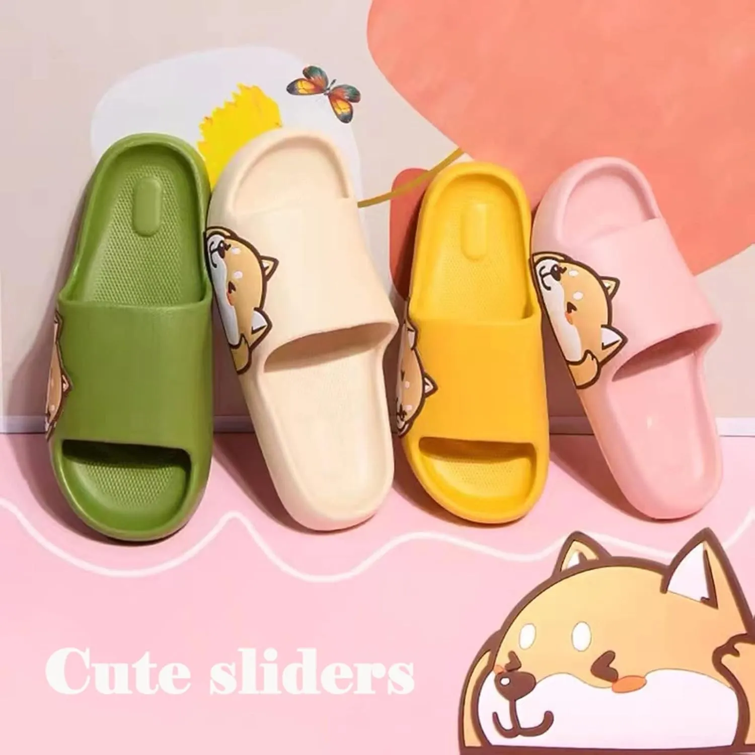 Sandals for Girls and Boys,Mens Slippers Sandals for Women,EVA Anti-Slip Indoor & Outdoor Kids Slippers Smile Face Open Toe Spa Bath Pool Gym House Casual Shower Shoes