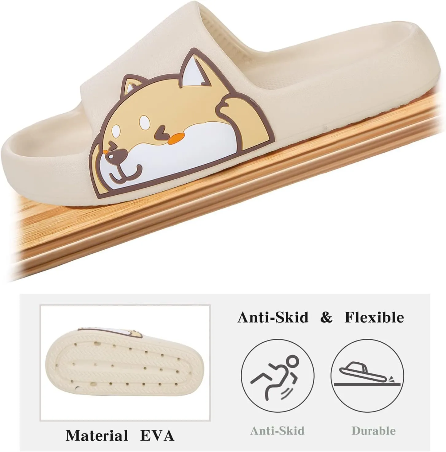 Sandals for Girls and Boys,Mens Slippers Sandals for Women,EVA Anti-Slip Indoor & Outdoor Kids Slippers Smile Face Open Toe Spa Bath Pool Gym House Casual Shower Shoes