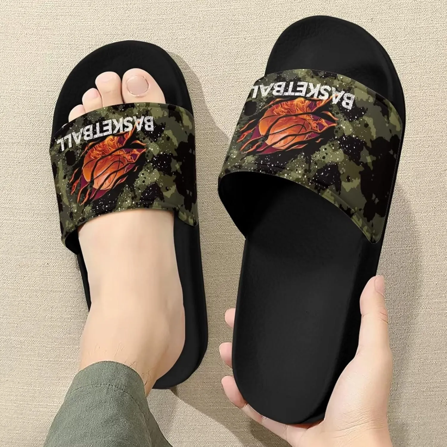 Sandals Slides for Men Non Slip Slippers Lightweight Casual Summer Shoes Beach Slides