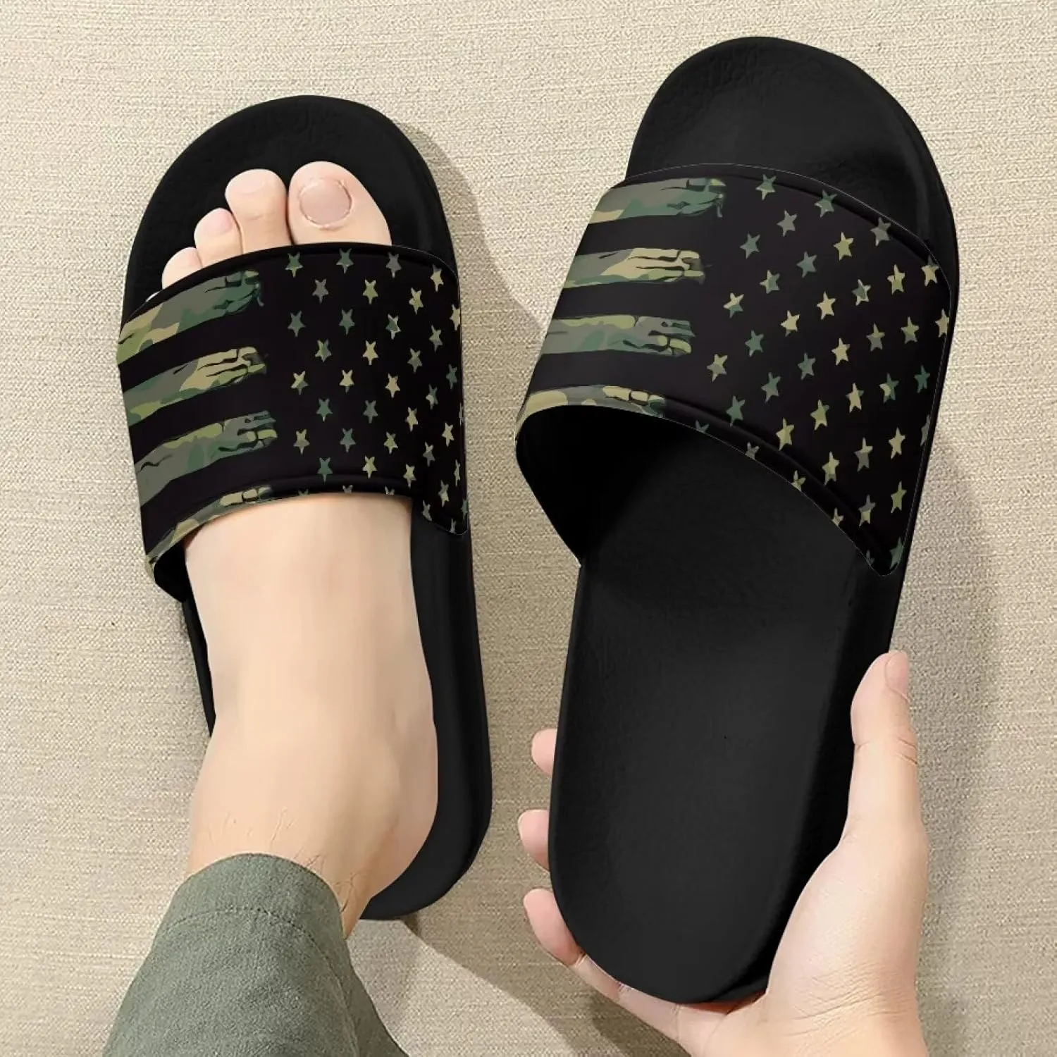 Sandals Slides for Men Non Slip Slippers Lightweight Casual Summer Shoes Beach Slides