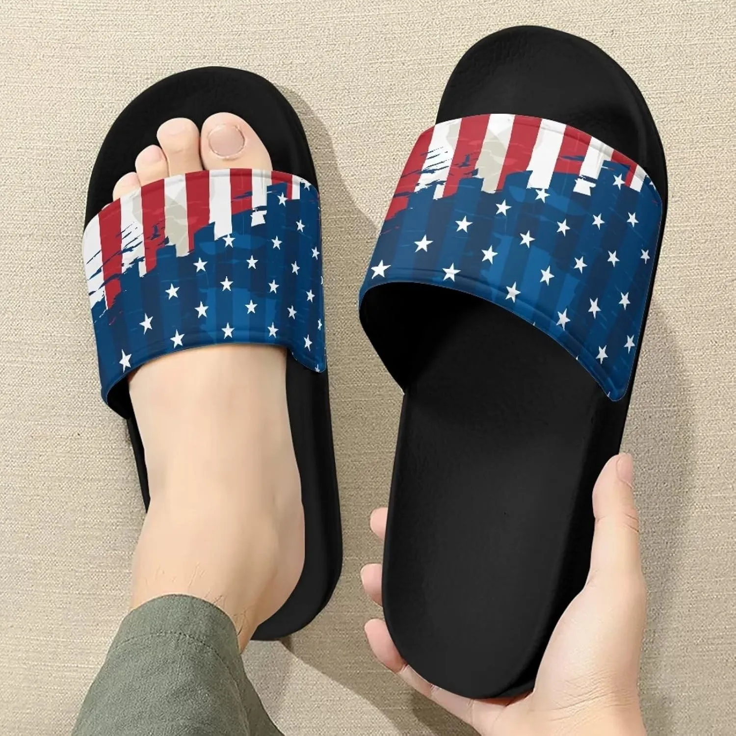 Sandals Slides for Men Non Slip Slippers Lightweight Casual Summer Shoes Beach Slides